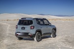 Picture of a 2017 Jeep Renegade Trailhawk 4WD in Glacier Metallic from a rear right three-quarter perspective