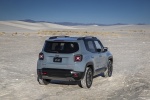 Picture of a 2018 Jeep Renegade Trailhawk 4WD in Glacier Metallic from a rear right perspective