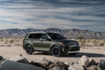 Picture of a 2020 Kia Telluride AWD in Dark Moss from a front right three-quarter perspective