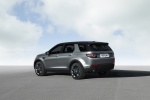 Picture of a 2018 Land Rover Discovery Sport HSE Luxury in Scotia Gray Metallic from a rear left three-quarter perspective