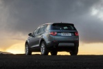 Picture of a 2019 Land Rover Discovery Sport HSE Luxury in Scotia Gray Metallic from a rear left perspective