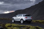 Picture of a 2019 Land Rover Discovery Sport HSE Luxury in Indus Silver Metallic from a rear left three-quarter perspective