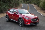 Picture of a 2017 Mazda CX-3 in Soul Red Metallic from a front right three-quarter perspective