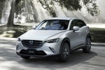 Picture of a 2017 Mazda CX-3 in Crystal White Pearl Mica from a front left perspective