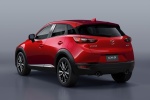 Picture of a 2017 Mazda CX-3 in Soul Red Metallic from a rear left perspective