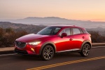 Picture of a 2018 Mazda CX-3 in Soul Red Metallic from a front left three-quarter perspective