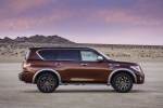 Picture of a 2019 Nissan Armada Platinum in Forged Copper from a side perspective