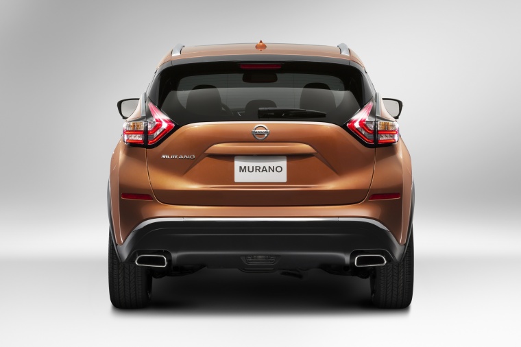Picture of a 2015 Nissan Murano in Pacific Sunset Metallic from a rear perspective
