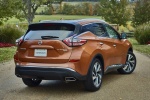 Picture of a 2017 Nissan Murano Platinum AWD in Pacific Sunset Metallic from a rear right perspective