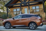 Picture of a 2017 Nissan Murano Platinum AWD in Pacific Sunset Metallic from a rear left three-quarter perspective