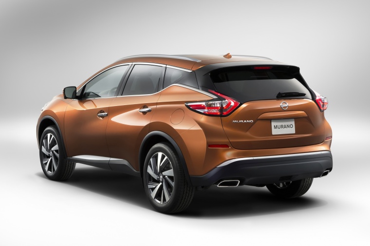 Picture of a 2018 Nissan Murano in Pacific Sunset Metallic from a rear left perspective