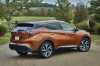 Picture of a 2018 Nissan Murano Platinum AWD in Pacific Sunset Metallic from a rear right three-quarter perspective