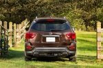 Picture of a 2019 Nissan Pathfinder Platinum 4WD in Mocha Almond Pearl from a rear perspective