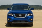 Picture of a 2019 Nissan Pathfinder Platinum 4WD in Caspian Blue Metallic from a frontal perspective