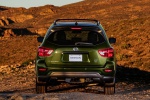 Picture of a 2020 Nissan Pathfinder SL Rock Creek Edition 4WD in Midnight Pine Metallic from a rear perspective