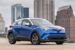 Picture of a 2018 Toyota C-HR in Blue Eclipse Metallic from a front right three-quarter perspective