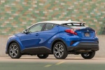 Picture of a 2018 Toyota C-HR in Blue Eclipse Metallic from a rear left three-quarter perspective