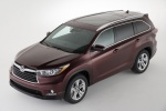 Picture of a 2015 Toyota Highlander Limited AWD in Ooh La La Rouge Mica from a front left three-quarter top perspective