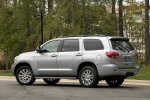 Picture of a 2016 Toyota Sequoia in Silver Sky Metallic from a rear left perspective