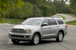 Picture of a 2017 Toyota Sequoia in Silver Sky Metallic from a front left three-quarter perspective