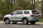 Picture of a 2017 Toyota Sequoia in Silver Sky Metallic from a rear left perspective