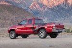 Picture of a 2014 Toyota Tacoma Access Cab V6 4WD in Barcelona Red Metallic from a rear left three-quarter perspective